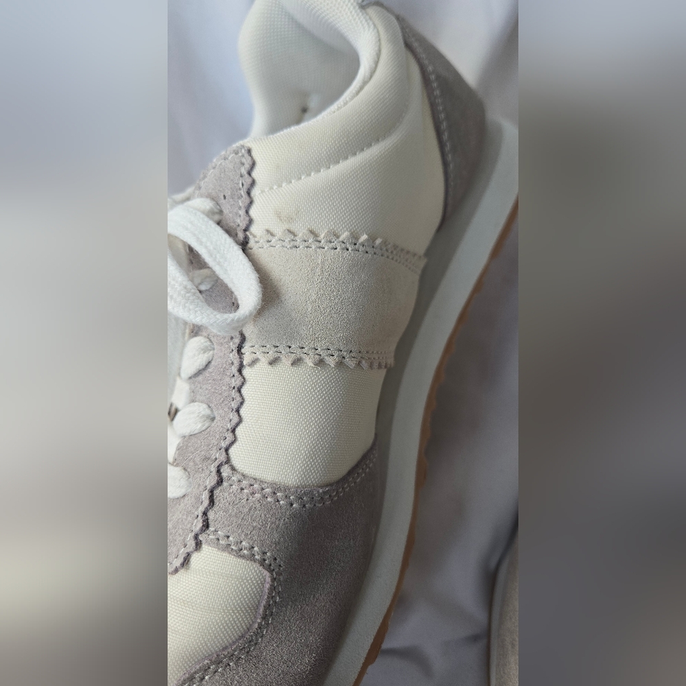 J. Crew Nylon Striped Leather City Sneaker Size Women's 8.5 - Picture 3 of 9